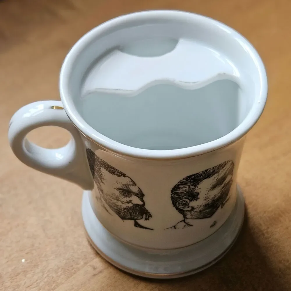 Vintage Mid-Century Viking Mustache Mug | 1960s–70s Pedestal Shaving Mug